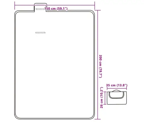 Iškylų Paklotas, Raudonos Ir Mėlynos Spalvos, 200X150Cm