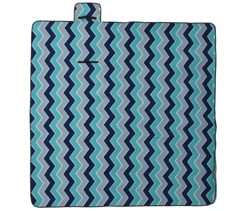 Iškylų Paklotas, Mėlynas, 200X200cm Aksomas, Sulankstomas