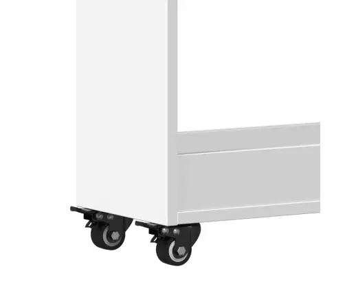 Spintelė Su Ratukais, Balta, 60X22X79cm Apdirbta Mediena