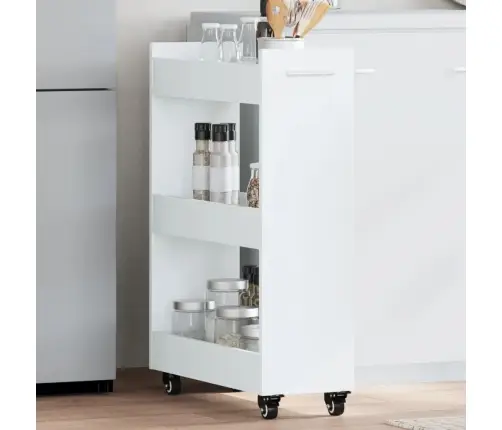 Spintelė Su Ratukais, Balta, 60X22X79cm Apdirbta Mediena