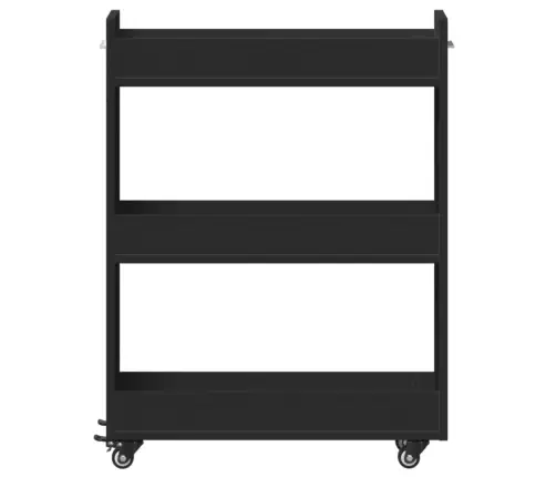 Skapītis Ar Riteņiem, Melns, 60X22X79 Cm, Inženierijas Koks Vidaxl