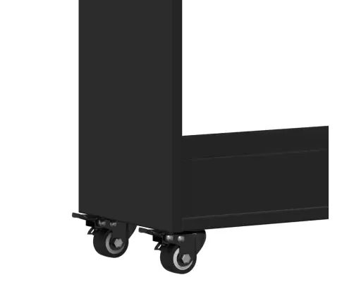 Skapītis Ar Riteņiem, Melns, 60X22X79 Cm, Inženierijas Koks Vidaxl