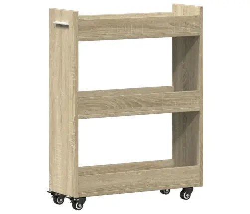 Skapītis Ar Riteņiem, Ozolkoka, 60X22X79 Cm, Inženierijas Koks Vidaxl