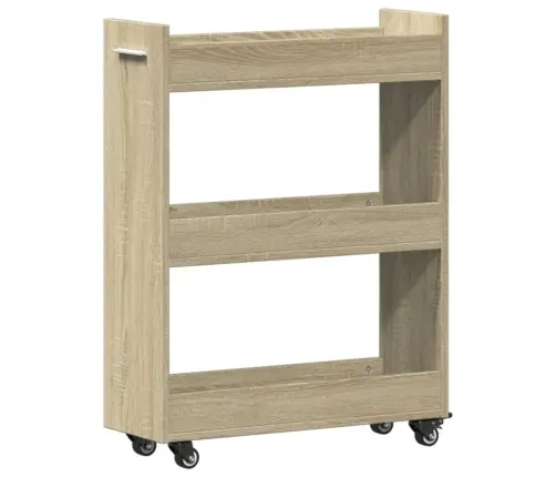 Skapītis Ar Riteņiem, Ozolkoka, 60X22X79 Cm, Inženierijas Koks Vidaxl