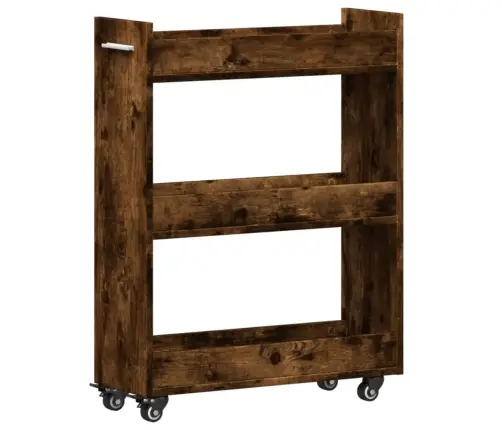 Skapītis Ar Riteņiem, Ozolkoka, 60X22X79 Cm, Inženierijas Koks Vidaxl