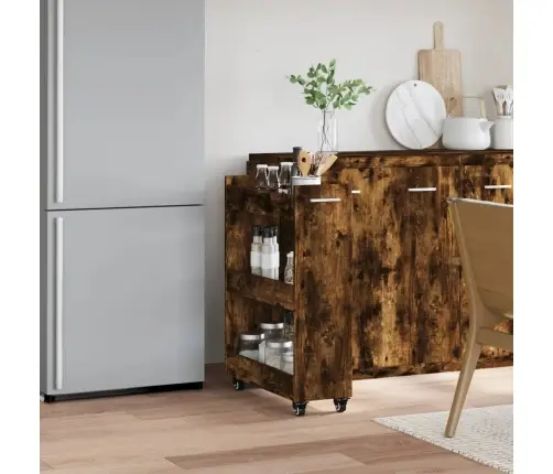 Skapītis Ar Riteņiem, Ozolkoka, 60X22X79 Cm, Inženierijas Koks Vidaxl