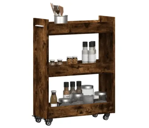 Skapītis Ar Riteņiem, Ozolkoka, 60X22X79 Cm, Inženierijas Koks Vidaxl