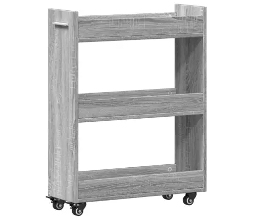 Spintelė Su Ratukais, Pilka, 60X22X79cm Apdirbta Mediena