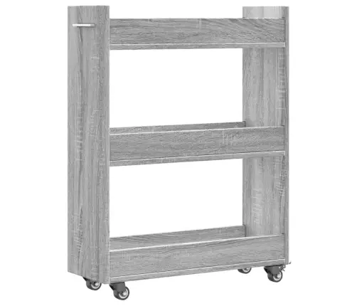 Spintelė Su Ratukais, Pilka, 60X22X79cm Apdirbta Mediena