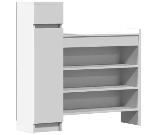 Apavu Skapītis, Balts, 100,5X28X100 Cm, Inženierijas Koks Vidaxl