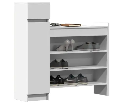 Apavu Skapītis, Balts, 100,5X28X100 Cm, Inženierijas Koks Vidaxl