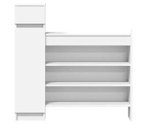 Apavu Skapītis, Balts, 100,5X28X100 Cm, Inženierijas Koks Vidaxl