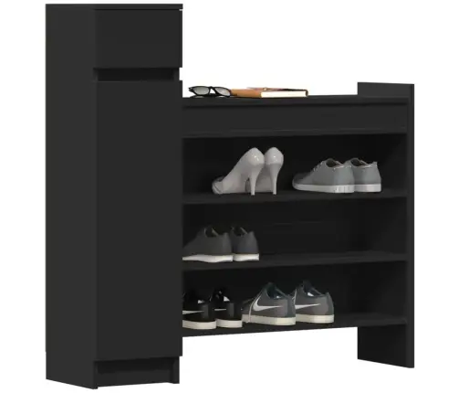 Jalatsikapp, Must, 100,5 X 28 X 100 cm Tehispuit