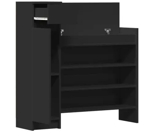 Jalatsikapp, Must, 100,5 X 28 X 100 cm Tehispuit