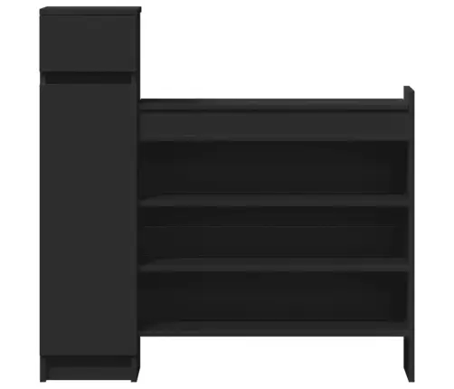 Jalatsikapp, Must, 100,5 X 28 X 100 cm Tehispuit