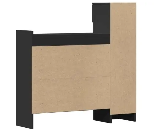 Jalatsikapp, Must, 100,5 X 28 X 100 cm Tehispuit