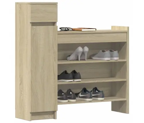 Apavu Plaukts, Koka Krāsa, 100,5X28X100 Cm, Inženierijas Koks Vidaxl