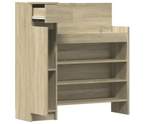 Apavu Plaukts, Koka Krāsa, 100,5X28X100 Cm, Inženierijas Koks Vidaxl