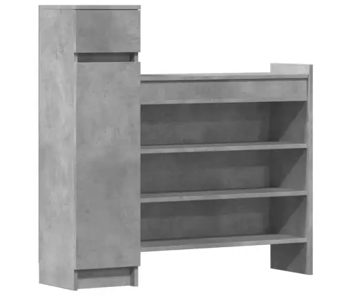 Spintelė Batams, Betono Pilka, 100,5X28X100cm Apdirbta Mediena
