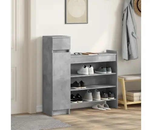 Spintelė Batams, Betono Pilka, 100,5X28X100cm Apdirbta Mediena