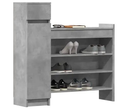 Spintelė Batams, Betono Pilka, 100,5X28X100cm Apdirbta Mediena