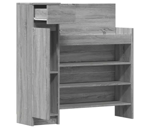 Jalatsikapp, Hall Sonoma Tamm, 100,5X28X100 cm Tehispuit