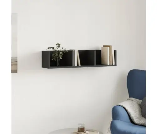 Sienas Skapītis, Melns, 75X18X16,5 Cm, Inženierijas Koks Vidaxl