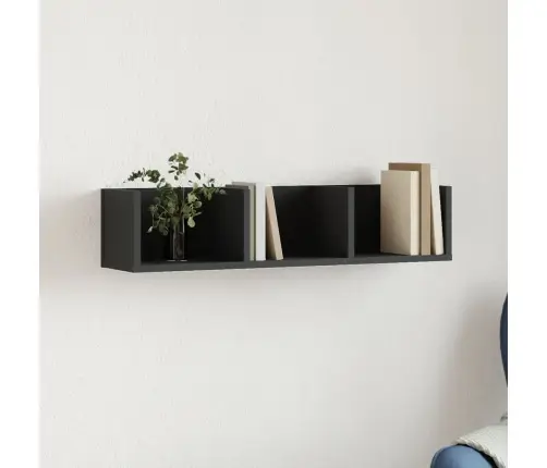 Sienas Skapītis, Melns, 75X18X16,5 Cm, Inženierijas Koks Vidaxl