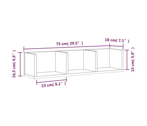 Seinakapid, 2 Tk, Sonoma Tamm, 75X18X16,5 cm Tehispuit