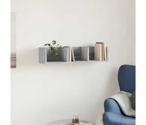 Sienas Skapītis, Pelēka Ozola, 75X18X16,5 Cm, Inženierijas Koks Vidaxl