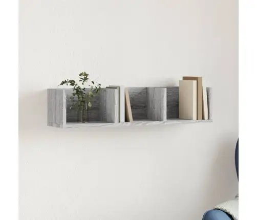 Sienas Skapītis, Pelēka Ozola, 75X18X16,5 Cm, Inženierijas Koks Vidaxl