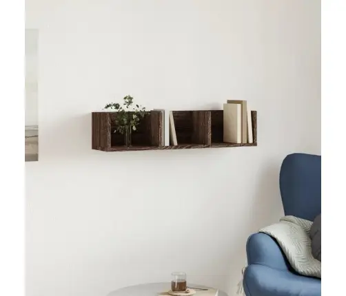 Sienas Skapītis, Brūna Ozola, 75X18X16,5 Cm, Inženierijas Koks Vidaxl