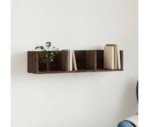 Sienas Skapītis, Brūna Ozola, 75X18X16,5 Cm, Inženierijas Koks Vidaxl