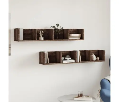 Sienas Skapīši, 2 Gab., Ozola, 99X18X16,5 Cm, Inženierijas Koks Vidaxl