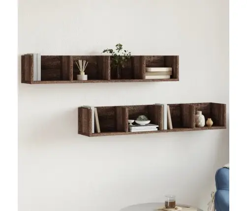 Sienas Skapīši, 2 Gab., Ozola, 99X18X16,5 Cm, Inženierijas Koks Vidaxl