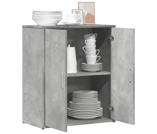 Kumode, Betona Pelēka, 60X31X70 Cm, Inženierijas Koks Vidaxl