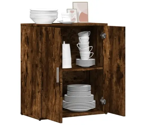 Šoninė Spintelė, Dūminio Ąžuolo, 60X31X70cm Apdirbta Mediena Šoninė Spintelė, Dūminio Ąžuolo, 60X31X70cm Apdirbta Mediena