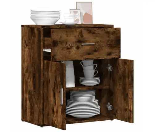 Šoninė Spintelė, Dūminio Ąžuolo, 60X31X70cm Apdirbta Mediena