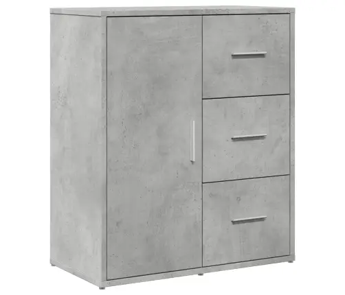 Kumode, Betona Pelēka, 60X31X70 Cm, Inženierijas Koks Vidaxl