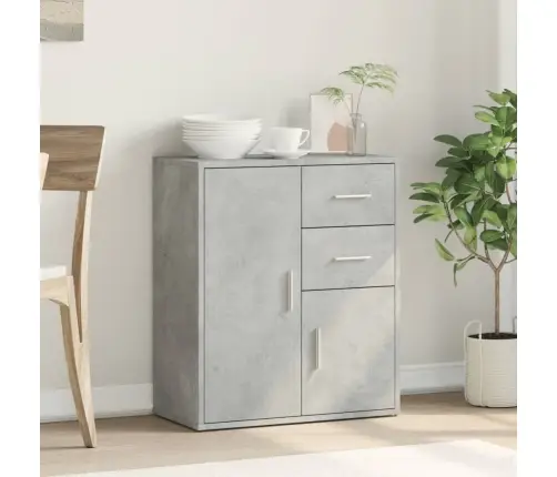 Kumode, Betona Pelēka, 60X31X70 Cm, Inženierijas Koks Vidaxl