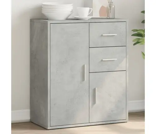 Kumode, Betona Pelēka, 60X31X70 Cm, Inženierijas Koks Vidaxl