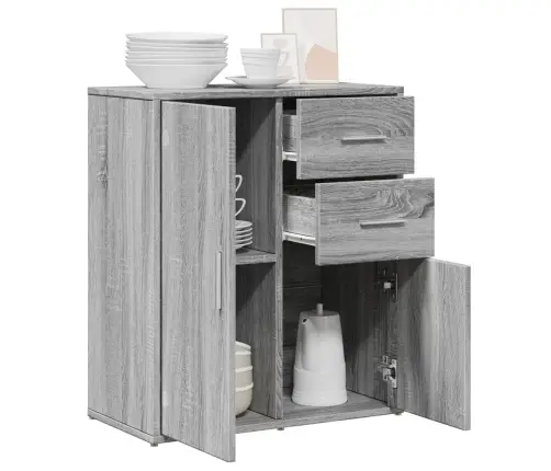 Kumode, Pelēka Ozola, 60X31X70 Cm, Inženierijas Koks Vidaxl