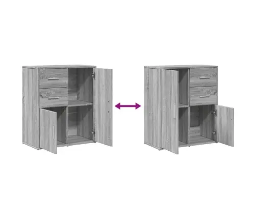 Kumode, Pelēka Ozola, 60X31X70 Cm, Inženierijas Koks Vidaxl