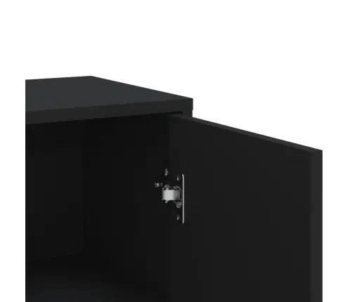 Šoninė Spintelė, Juodos Spalvos, 60X31X84cm Apdirbta Mediena