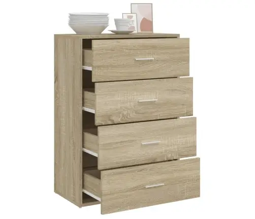 Kumode, Ozolkoka Krāsa, 60X31X84 Cm, Inženierijas Koks Vidaxl