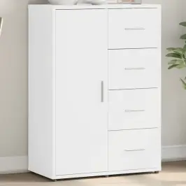 Kumode, Balta, 60X31X84 Cm, Inženierijas Koks Vidaxl