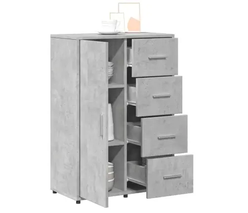 Šoninė Spintelė, Betono Pilka, 60X31X84cm Apdirbta Mediena