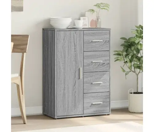 Kumode, Pelēka Ozolkoka, 60X31X84 Cm, Inženierijas Koks Vidaxl