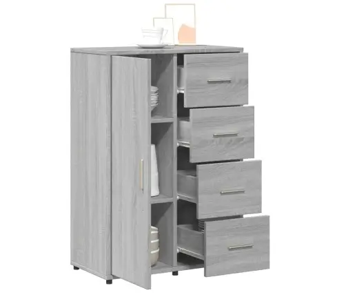 Kumode, Pelēka Ozolkoka, 60X31X84 Cm, Inženierijas Koks Vidaxl