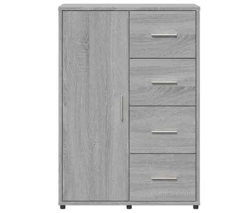 Kumode, Pelēka Ozolkoka, 60X31X84 Cm, Inženierijas Koks Vidaxl